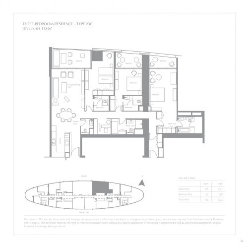 Three Bedroom Residences